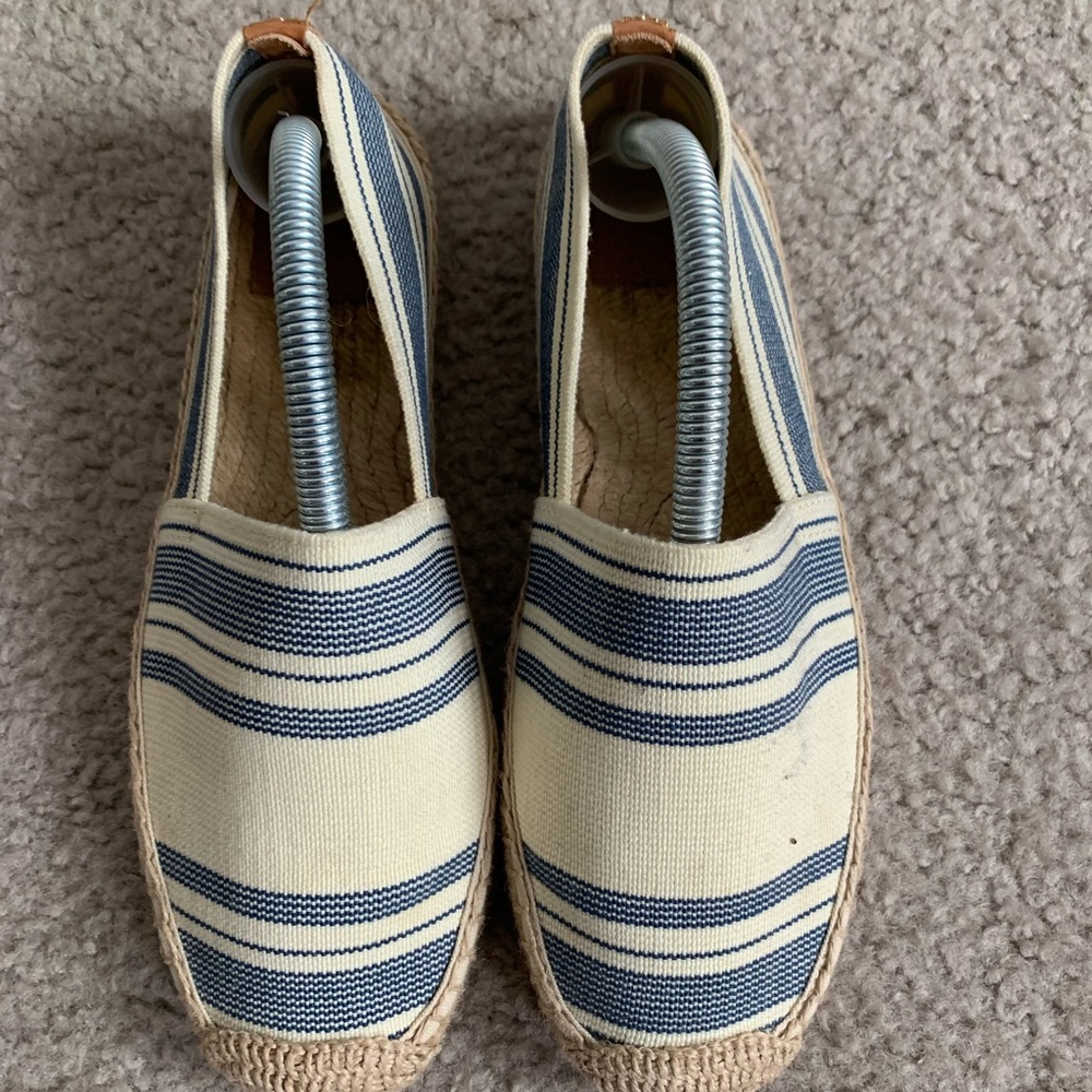 Tory Burch Navy & White Espadrille US 8